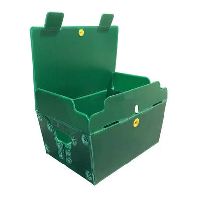 Rígido postal de Tote Corrugated Plastic Boxes Bins del correo del polipropileno modificado para requisitos particulares con las manijas
